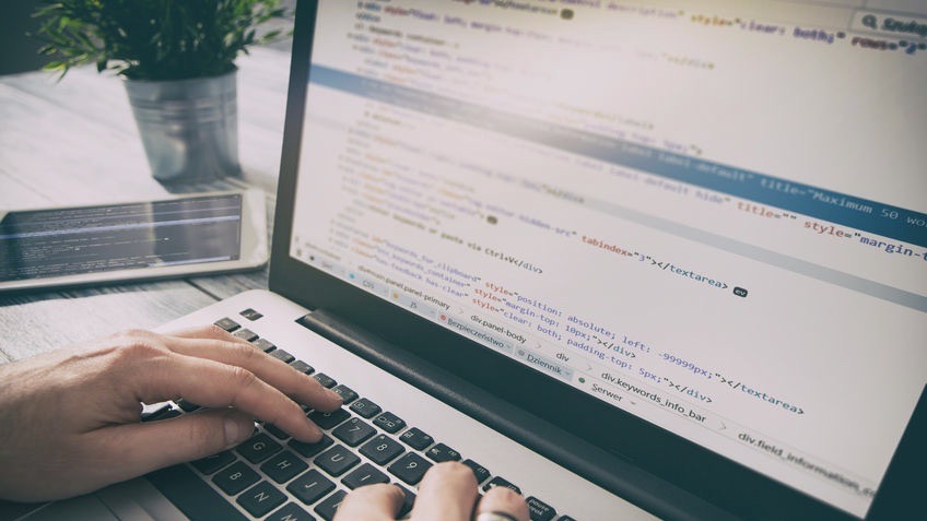 Code on laptop